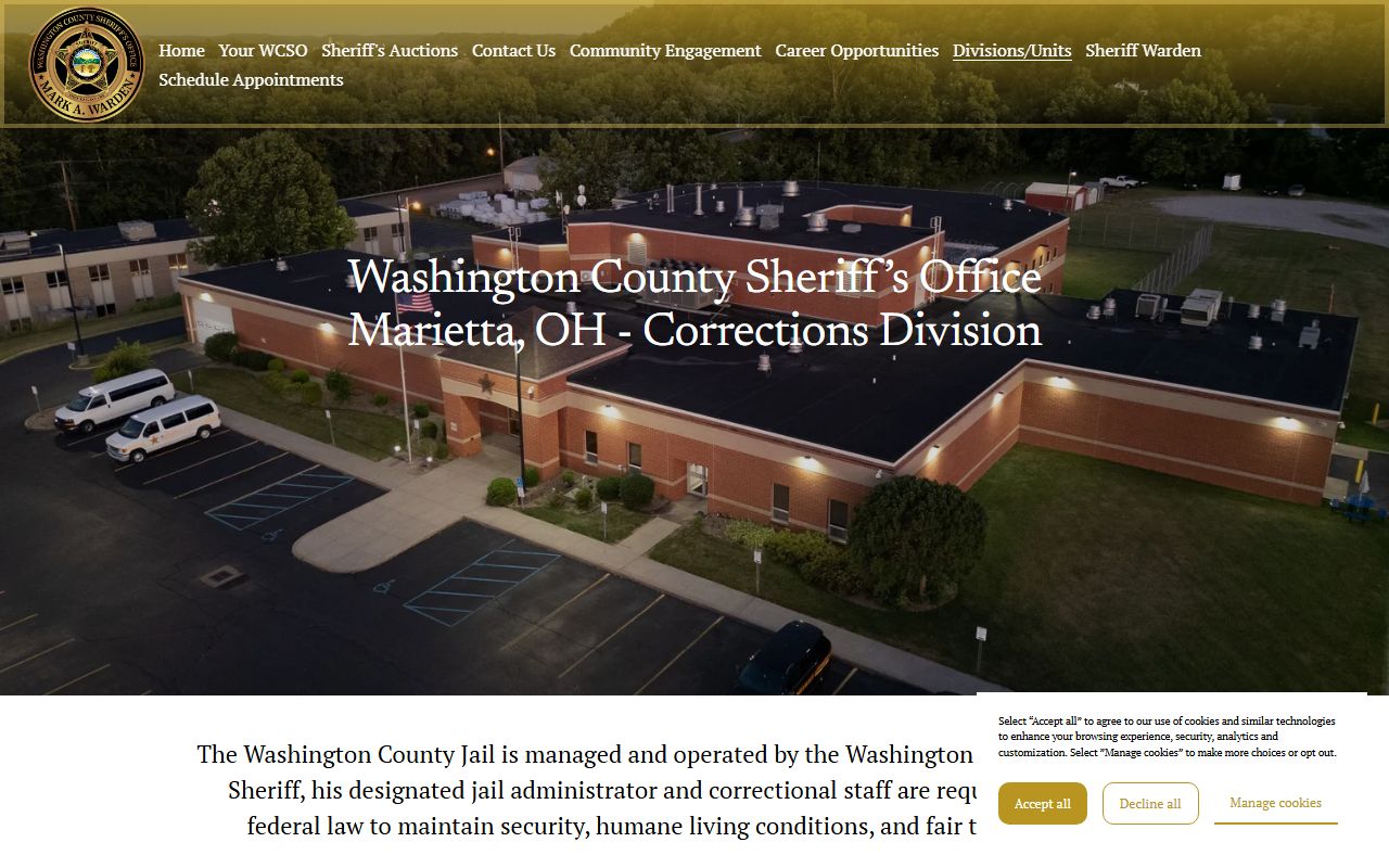 Washington County Jail corrections information for inmate lookup and visitation